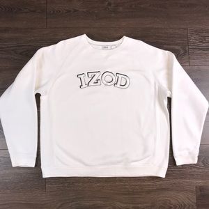 IZOD Golf Classix Embroidered Logo Women’s White Crewneck Active Sweater Size XL